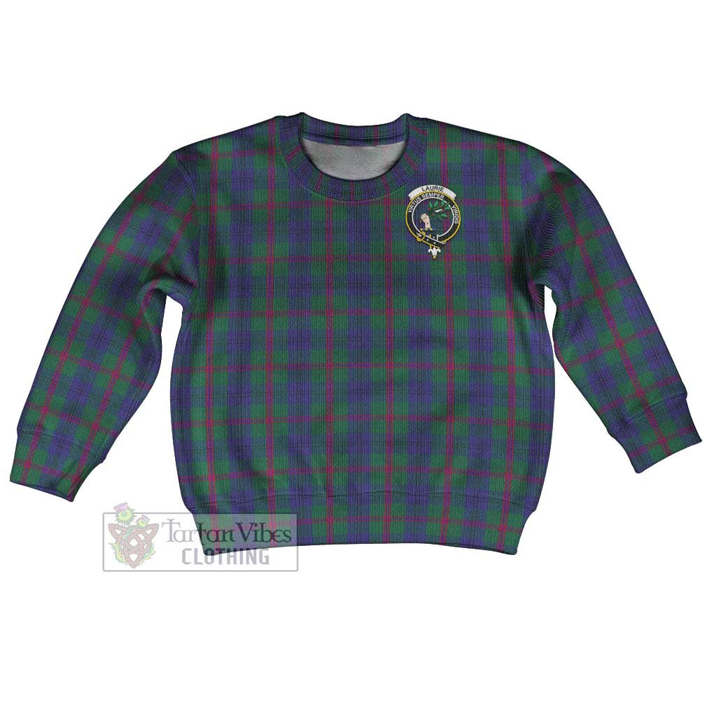Laurie Tartan Kid Ugly Sweater with Family Crest Kid - Tartan Vibes Clothing