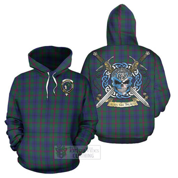 Laurie Tartan Hoodie with Family Crest Celtic Skull Style Zip Hoodie - Tartan Vibes Clothing