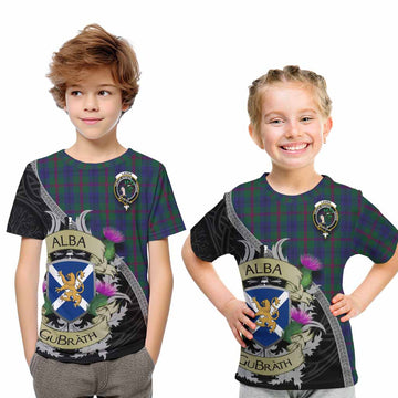 Laurie Tartan Family Crest Kid T-Shirt Lion Rampant Royal Thistle Shield Celtic Inspired Youth XL Size14 - Tartan Vibes Clothing