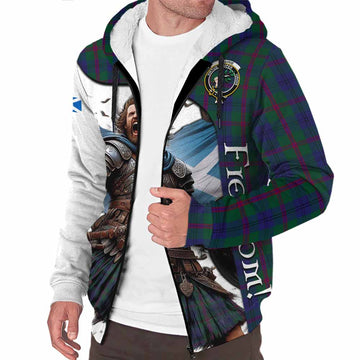 Laurie Crest Tartan Sherpa Hoodie Inspired by the Freedom of Scottish Warrior Unisex S - Tartan Vibes Clothing