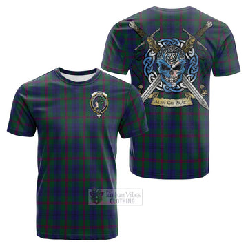 Laurie Tartan Cotton T-shirt with Family Crest Celtic Skull Style Kid's Shirt - Tartan Vibes Clothing