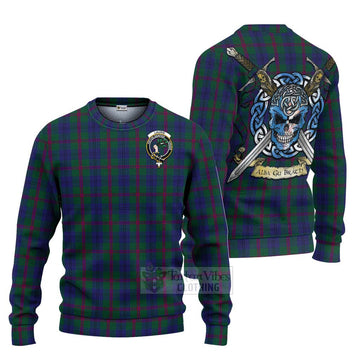 Laurie Tartan Ugly Sweater with Family Crest Celtic Skull Style Unisex - Tartan Vibes Clothing