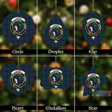 Laurie Tartan Christmas Aluminium Ornament with Family Crest Aluminium - Tartan Vibes Clothing