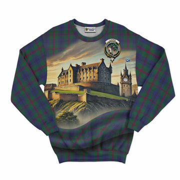 Laurie Tartan Family Crest Sweatshirt with Scottish Ancient Castle Style Unisex - Tartan Vibes Clothing