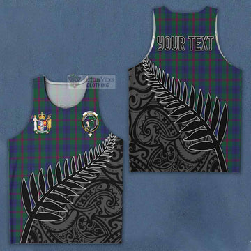 Laurie Crest Tartan Men's Tank Top with New Zealand Silver Fern Half Style Men - Tartan Vibes Clothing