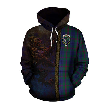 Tartan Vibes Clothing Laurie Tartan Family Crest Cotton Hoodie Alba Gu Brath Be Brave Lion Ancient Style