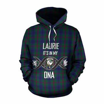 Laurie Tartan Cotton Hoodie with Family Crest DNA In Me Style Pullover Hoodie XS - Tartan Vibes Clothing
