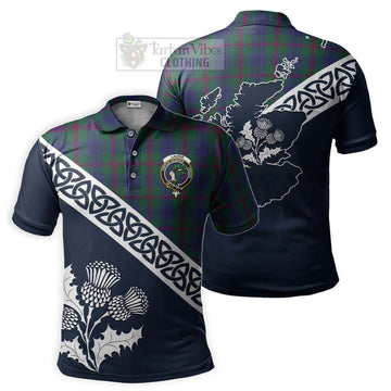 Laurie Tartan Polo Shirt Featuring Thistle and Scotland Map Kid - Tartanvibesclothing Store