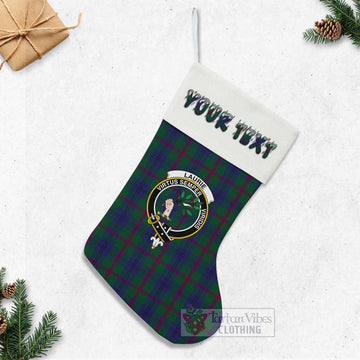Laurie Tartan Family Crest Christmas Stocking with Personalized Text - Tartan Vibes Clothing