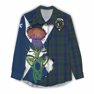 Tartan Vibes Clothing Laurie Tartan Family Crest Women's Casual Shirt Scottish Thistle Celtic Inspired