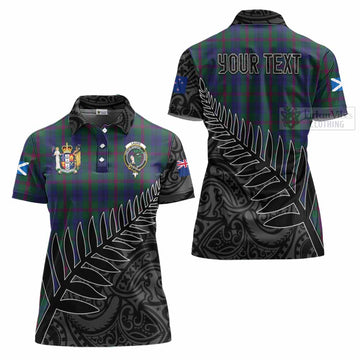 Laurie Crest Tartan Women's Polo Shirt with New Zealand Silver Fern Half Style Women - Tartan Vibes Clothing