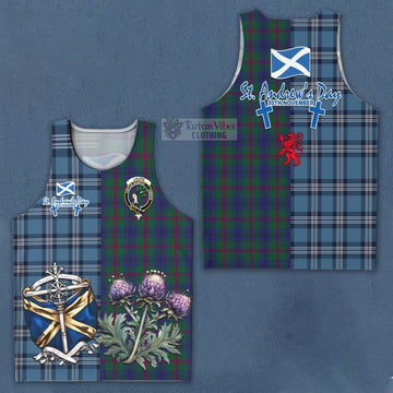 Laurie Tartan Men's Tank Top Happy St. Andrew's Day Half Tartan Style Men - Tartan Vibes Clothing