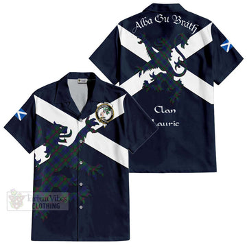Laurie Tartan Lion Rampant Hawaiian Shirt Proudly Display Your Heritage with Alba Gu Brath and Clan Name Kid - Tartan Vibes Clothing