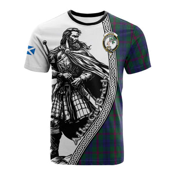 Laurie Tartan Clan Crest Cotton T-shirt with Highlander Warrior Celtic Style Kid's Shirt - Tartan Vibes Clothing