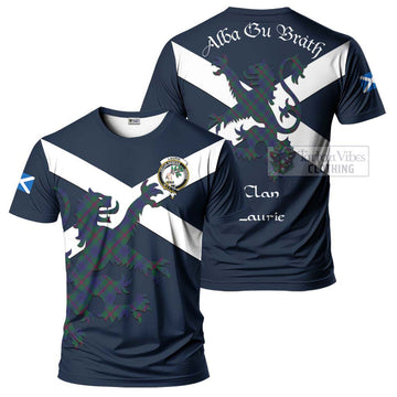 Laurie Tartan Lion Rampant T-Shirt Proudly Display Your Heritage with Alba Gu Brath and Clan Name Kid's Shirt - Tartan Vibes Clothing