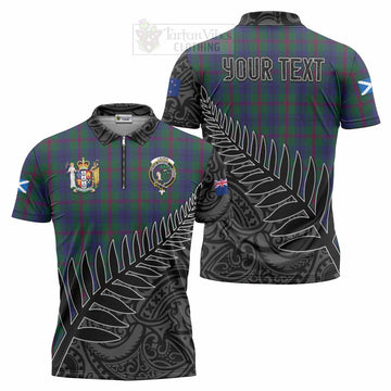 Laurie Crest Tartan Zipper Polo Shirt with New Zealand Silver Fern Half Style Unisex - Tartan Vibes Clothing