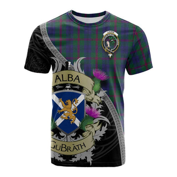 Laurie Tartan Family Crest Cotton T-shirt Lion Rampant Royal Thistle Shield Celtic Inspired Kid's Shirt - Tartan Vibes Clothing