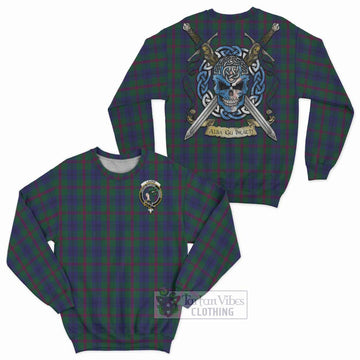 Laurie Tartan Sweatshirt with Family Crest Celtic Skull Style Unisex - Tartan Vibes Clothing