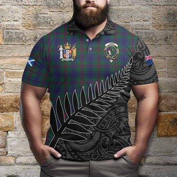 Laurie Crest Tartan Polo Shirt with New Zealand Silver Fern Half Style Kid - Tartan Vibes Clothing