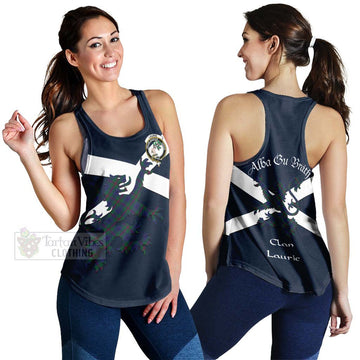 Laurie Tartan Lion Rampant Women's Racerback Tanks Proudly Display Your Heritage with Alba Gu Brath and Clan Name 4XL - Tartan Vibes Clothing