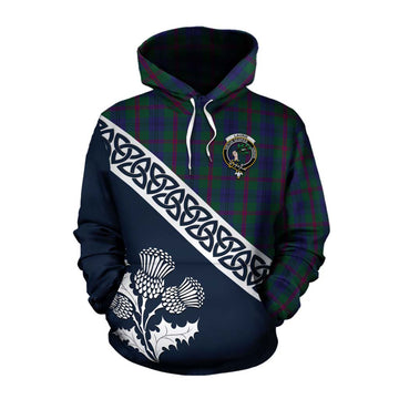 Laurie Tartan Cotton Hoodie Featuring Thistle and Scotland Map Pullover Hoodie XS - Tartan Vibes Clothing