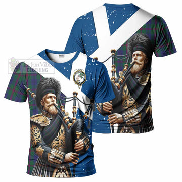 Laurie Tartan T-Shirt with Family Crest Scottish Bagpiper Vibes Kid's Shirt - Tartan Vibes Clothing