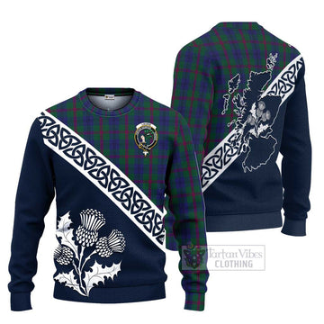 Laurie Tartan Ugly Sweater Featuring Thistle and Scotland Map Unisex - Tartan Vibes Clothing
