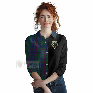 Laurie Tartan Women's Casual Shirt with Family Crest and Half Of Me Style Female - Tartan Vibes Clothing