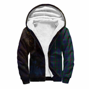Tartan Vibes Clothing Laurie Tartan Family Crest Sherpa Hoodie Alba Gu Brath Be Brave Lion Ancient Style