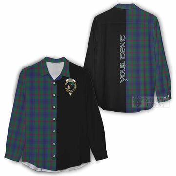 Laurie Tartan Women's Casual Shirt with Family Crest and Half Of Me Style - Tartan Vibes Clothing