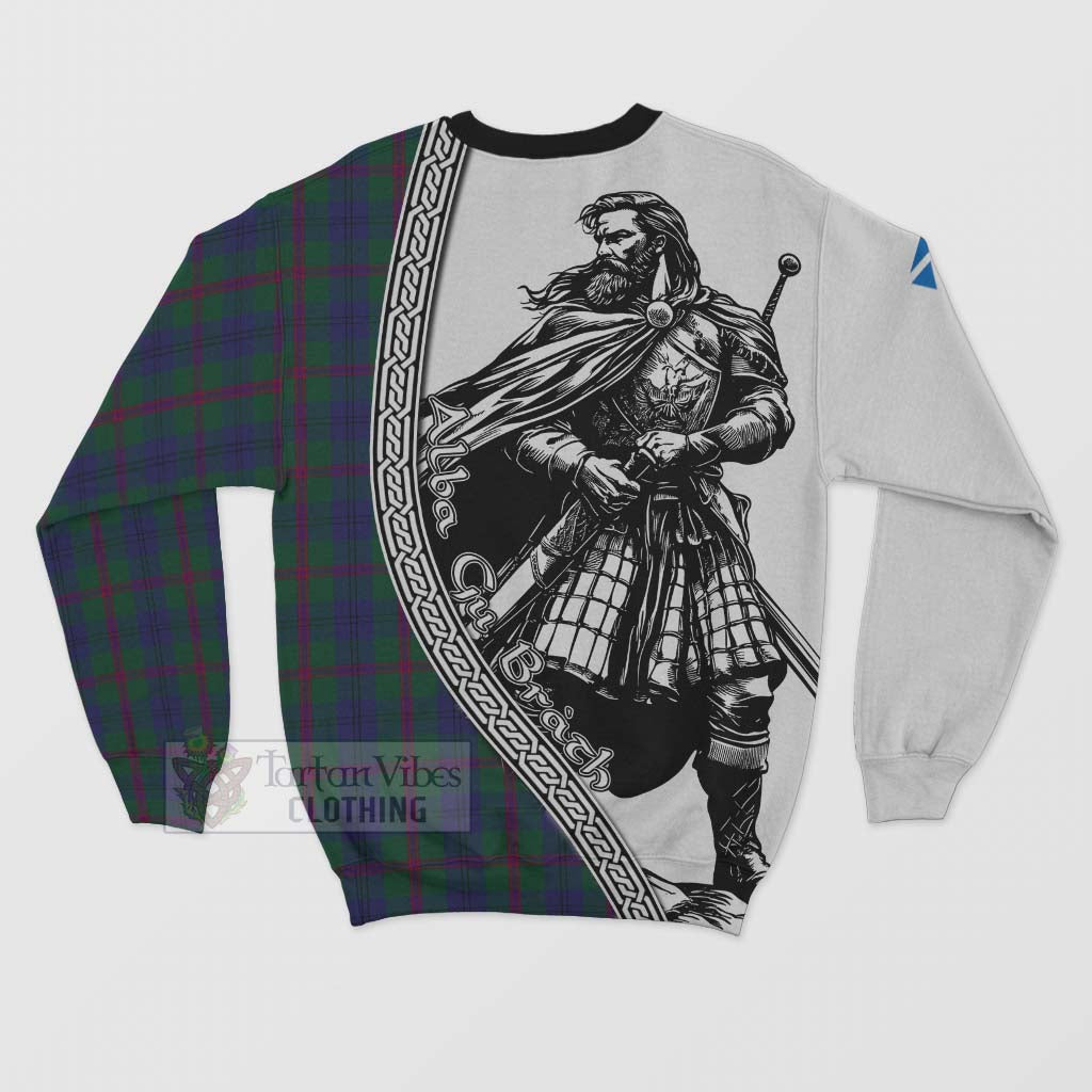 Laurie Tartan Clan Crest Sweatshirt with Highlander Warrior Celtic Style - Tartan Vibes Clothing