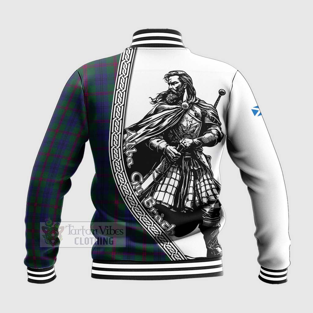 Laurie Tartan Clan Crest Baseball Jacket with Highlander Warrior Celtic Style - Tartan Vibes Clothing