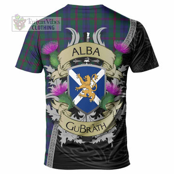Laurie Tartan Family Crest T-Shirt Lion Rampant Royal Thistle Shield Celtic Inspired - Tartan Vibes Clothing