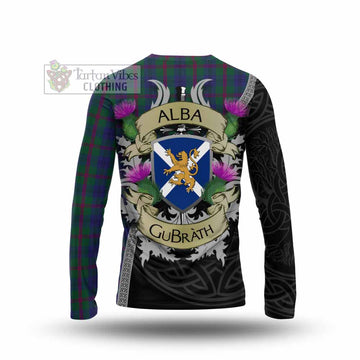 Laurie Tartan Family Crest Long Sleeve T-Shirt Lion Rampant Royal Thistle Shield Celtic Inspired - Tartan Vibes Clothing