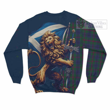 Laurie Tartan Family Crest Sweatshirt with Scottish Majestic Lion - Tartan Vibes Clothing
