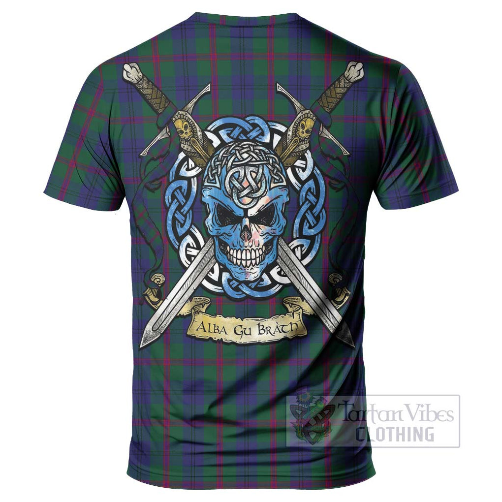 Laurie Tartan T-Shirt with Family Crest Celtic Skull Style - Tartan Vibes Clothing
