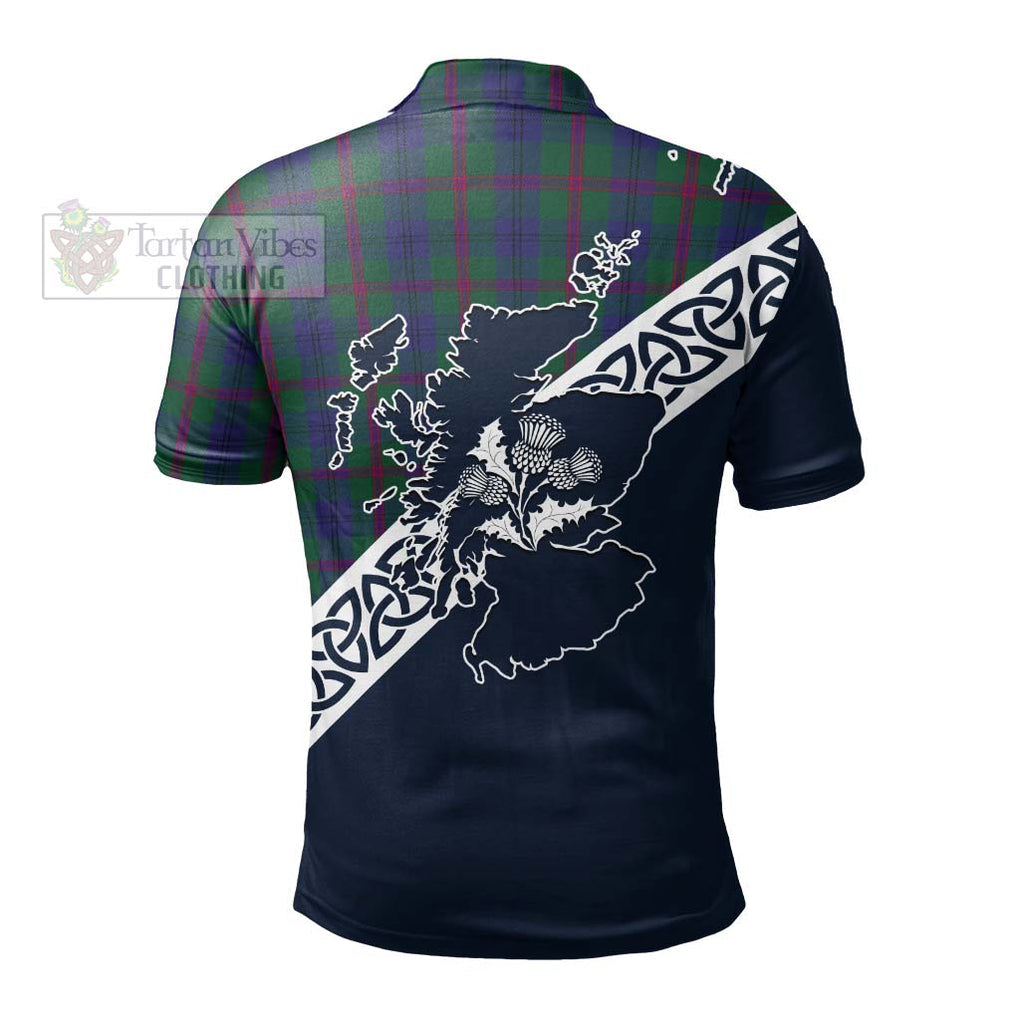 Laurie Tartan Polo Shirt Featuring Thistle and Scotland Map - Tartanvibesclothing Store