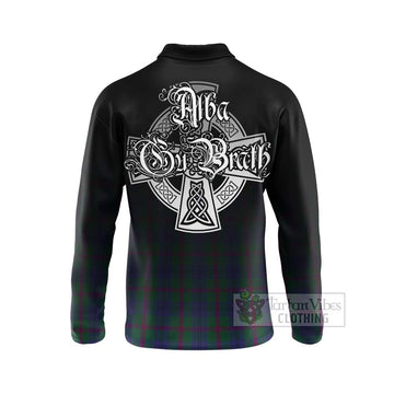 Laurie Tartan Long Sleeve Polo Shirt Featuring Alba Gu Brath Family Crest Celtic Inspired - Tartan Vibes Clothing