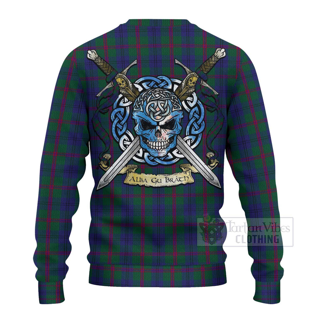 Laurie Tartan Ugly Sweater with Family Crest Celtic Skull Style - Tartan Vibes Clothing