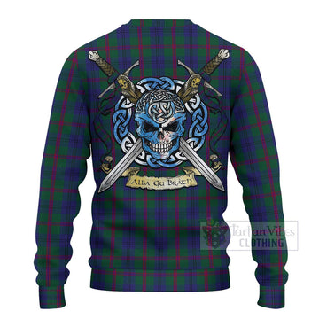 Laurie Tartan Ugly Sweater with Family Crest Celtic Skull Style - Tartan Vibes Clothing
