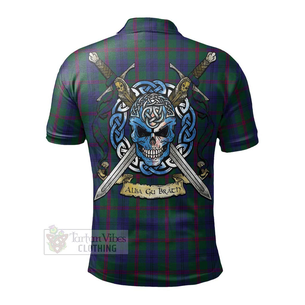 Laurie Tartan Polo Shirt with Family Crest Celtic Skull Style - Tartan Vibes Clothing