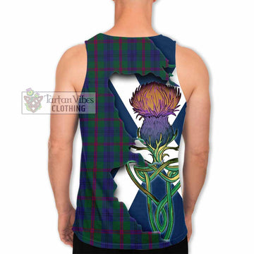 Tartan Vibes Clothing Laurie Tartan Family Crest Men's Tank Top Scottish Thistle Celtic Inspired