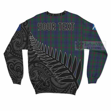 Laurie Crest Tartan Sweatshirt with New Zealand Silver Fern Half Style - Tartan Vibes Clothing
