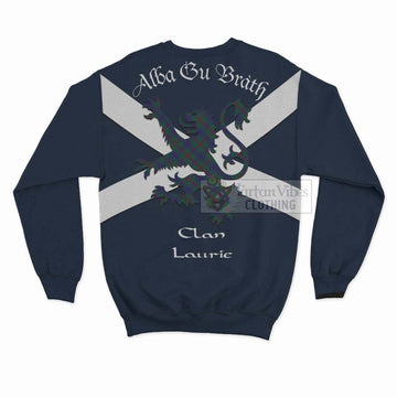 Laurie Tartan Lion Rampant Sweatshirt Proudly Display Your Heritage with Alba Gu Brath and Clan Name - Tartan Vibes Clothing