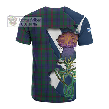 Tartan Vibes Clothing Laurie Tartan Family Crest Cotton T-shirt Scottish Thistle Celtic Inspired