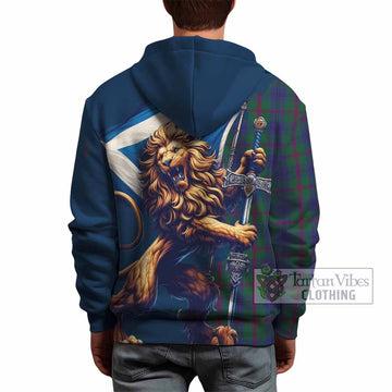 Laurie Tartan Family Crest Hoodie with Scottish Majestic Lion - Tartan Vibes Clothing