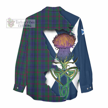 Tartan Vibes Clothing Laurie Tartan Family Crest Women's Casual Shirt Scottish Thistle Celtic Inspired