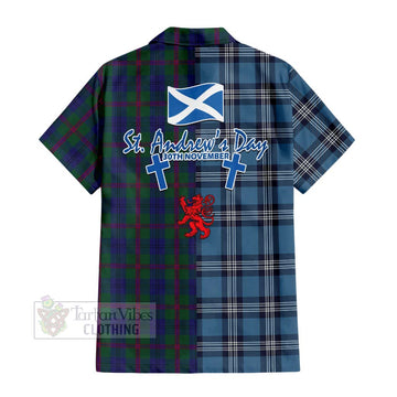 Laurie Tartan Hawaiian Shirt Happy St. Andrew's Day Half Tartan Style - Tartan Vibes Clothing