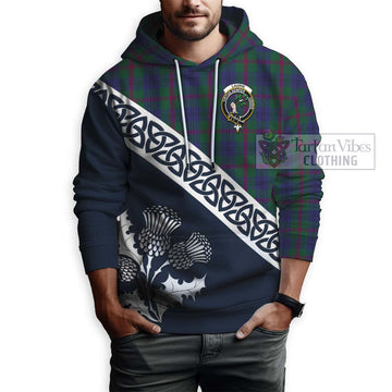 Laurie Tartan Hoodie Featuring Thistle and Scotland Map - Tartan Vibes Clothing