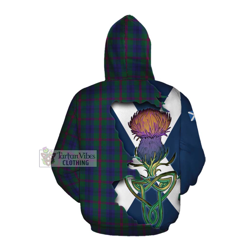 Tartan Vibes Clothing Laurie Tartan Family Crest Cotton Hoodie Scottish Thistle Celtic Inspired